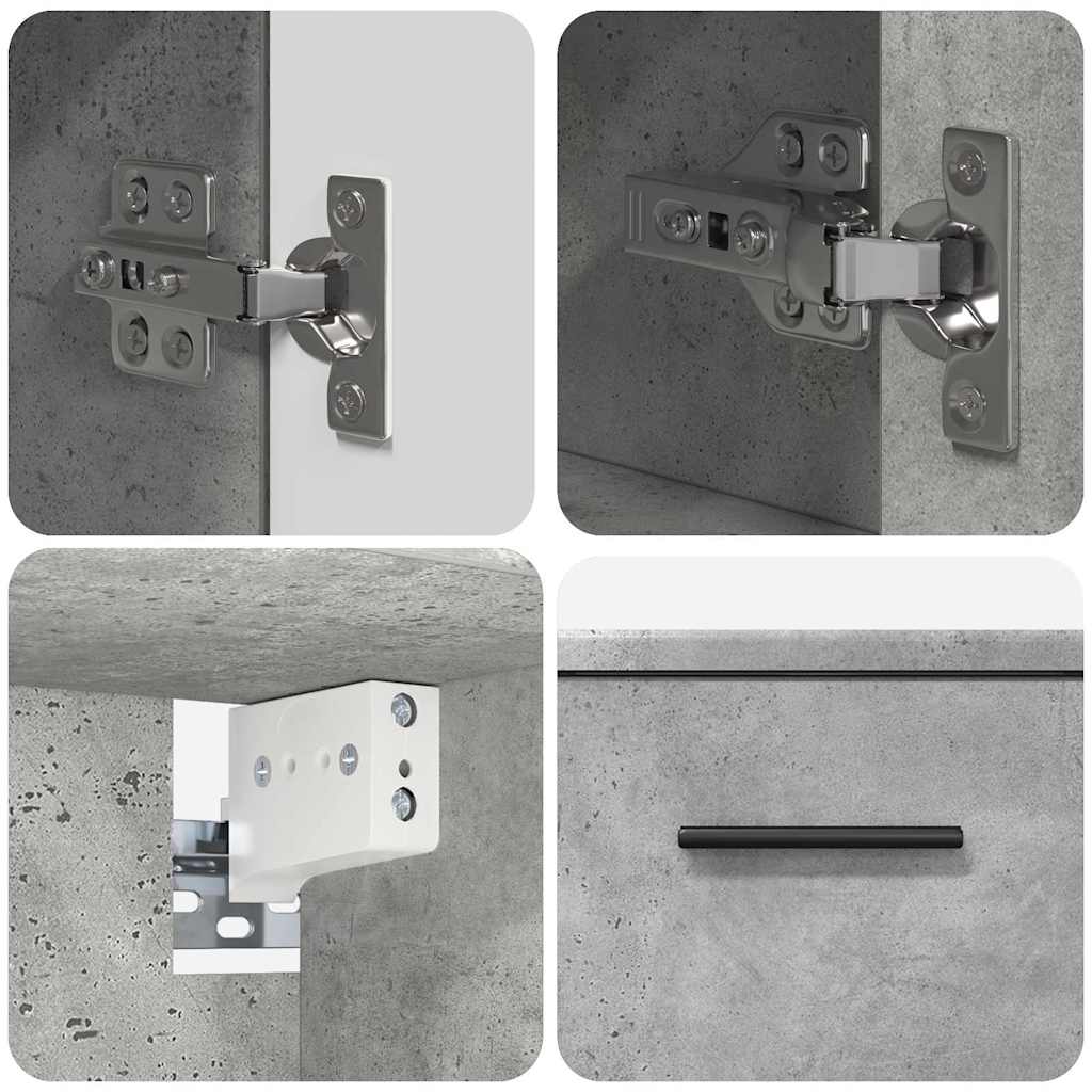 Badeværelsesmøbel sæt 2 pcs Beton Grå Samlet træ og metal