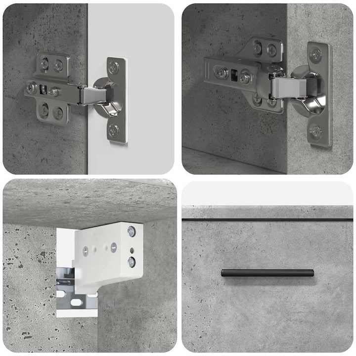 Badeværelsesmøbel sæt 2 pcs Beton Grå Samlet træ og metal