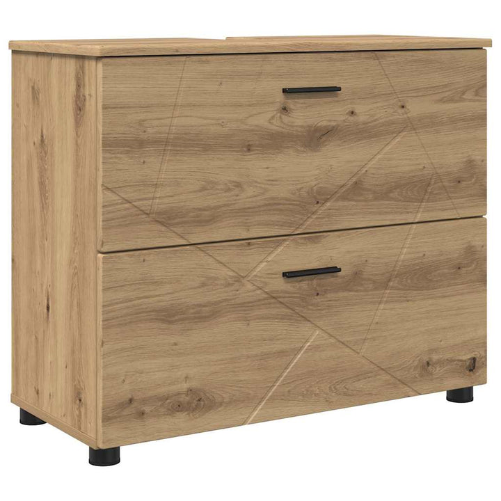 Badeværelsesmøbel sæt 2 stk. Artisan Egetræ 76,5 x 35 x 64 cm