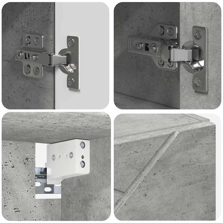 Badeværelsesmøbel sæt 5 pcs Beton Grå Samlet træ og metal