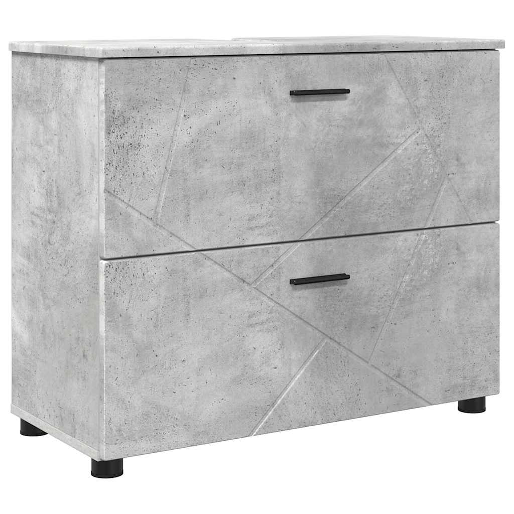 Badeværelsesmøbel sæt 5 pcs Beton Grå Samlet træ og metal