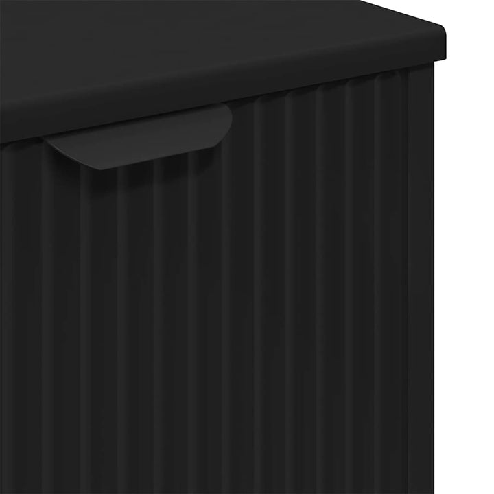 Badeværelsesmøbel sæt med skuffe 3 pcs Sort Samlet træ og metal