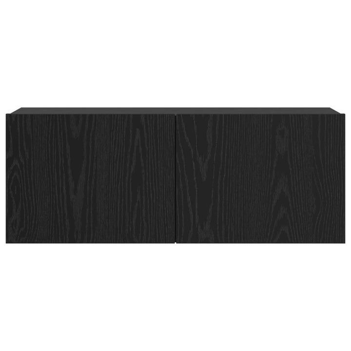 TV-møbelsæt Vægmonteret 3 pcs Sort eg Konstrueret træ