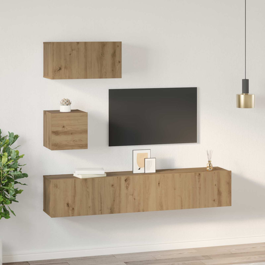 TV-møbelsæt 3 pcs Artisan Egetræ Konstrueret træ