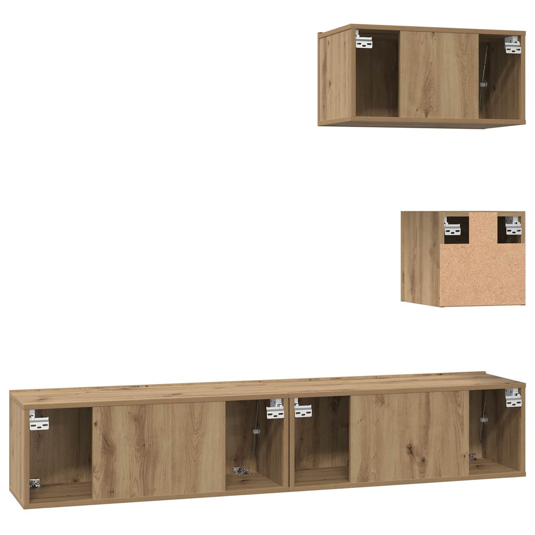 TV-møbelsæt 3 pcs Artisan Egetræ Konstrueret træ