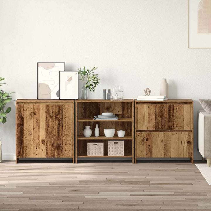 Sideboard 3 pcs Gammelt træ 70 x 41 x 75 cm Konstrueret træ