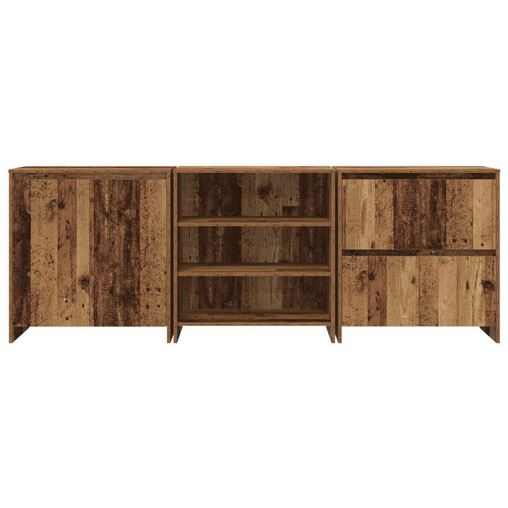 Sideboard 3 pcs Gammelt træ 70 x 41 x 75 cm Konstrueret træ
