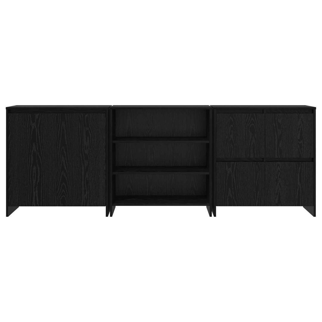 Sideboard 3 pcs Sort eg 70 x 41 x 75 cm Konstrueret træ