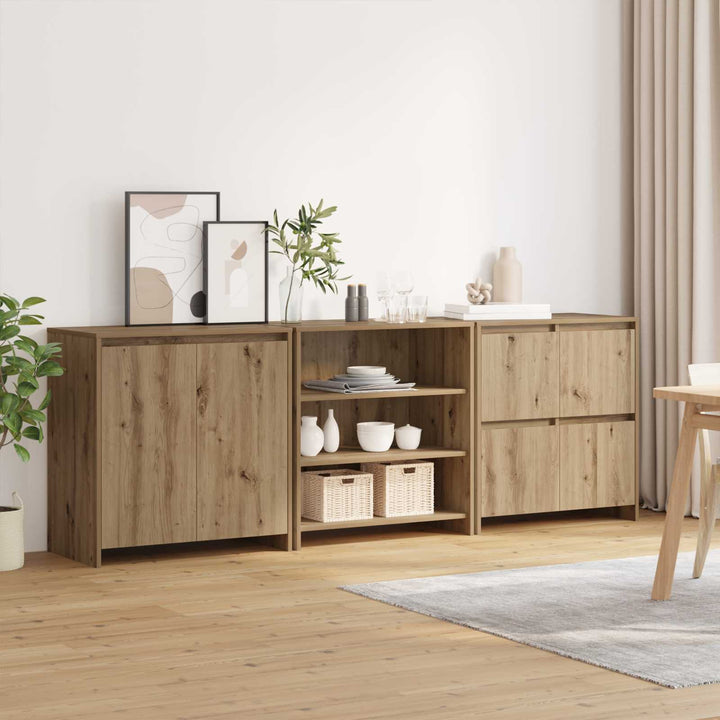 Sideboard 3 pcs Artisan Egetræ 70 x 41 x 75 cm Konstrueret træ
