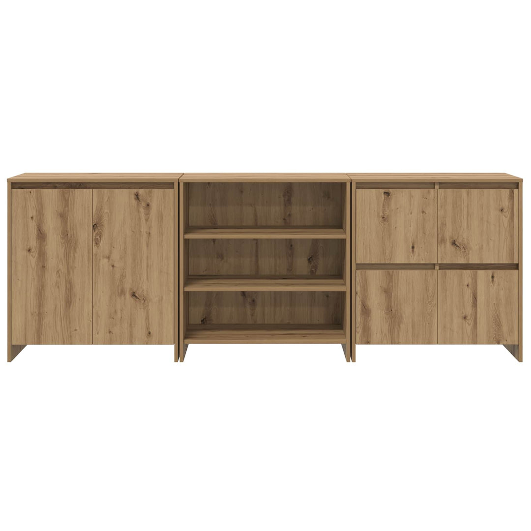 Sideboard 3 pcs Artisan Egetræ 70 x 41 x 75 cm Konstrueret træ