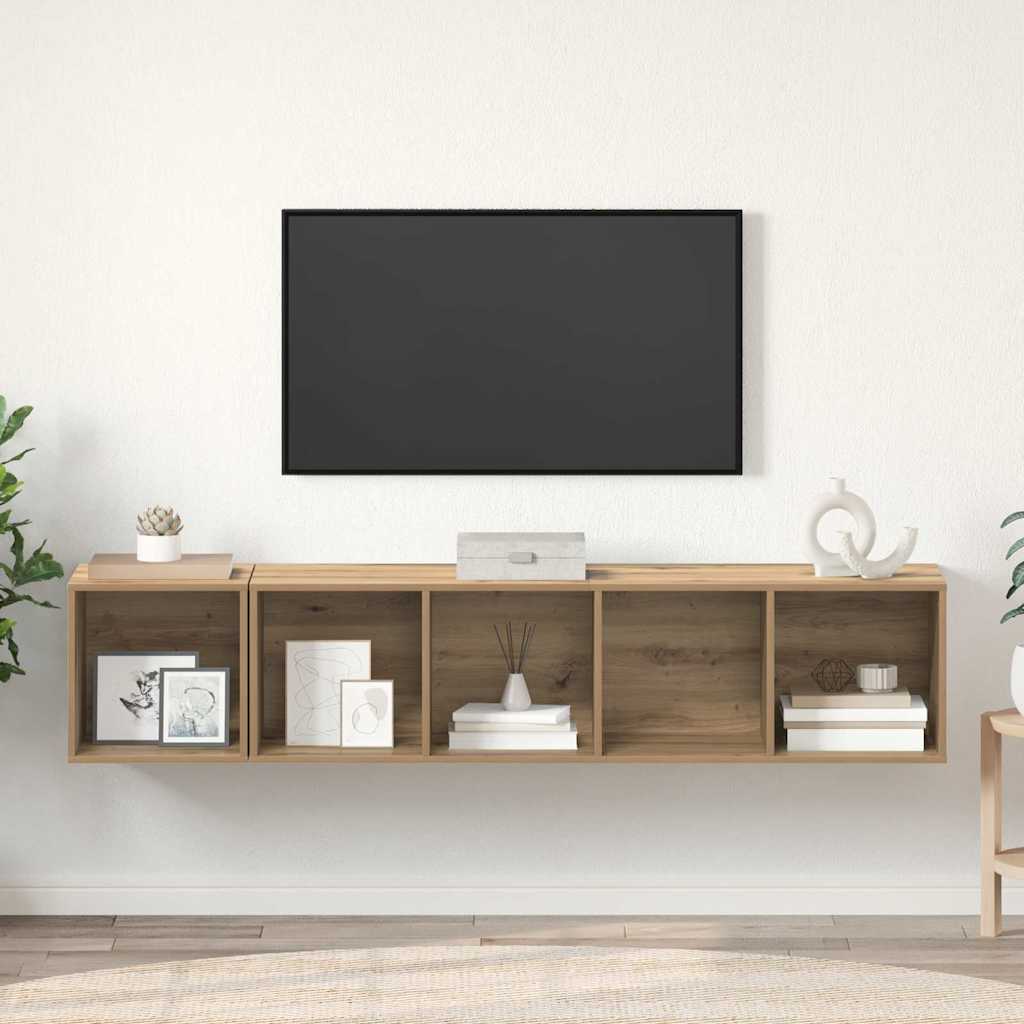 TV Skab Sæt 2 stk. Artisan Egetræ Konstrueret træ