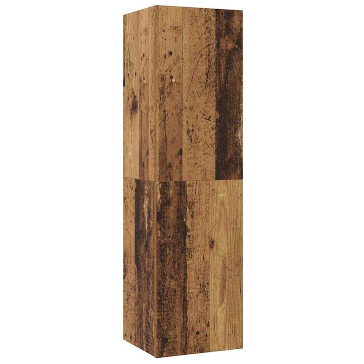 Væg TV Skab Vægmonteret 4 pcs Gammelt træ Konstrueret træ