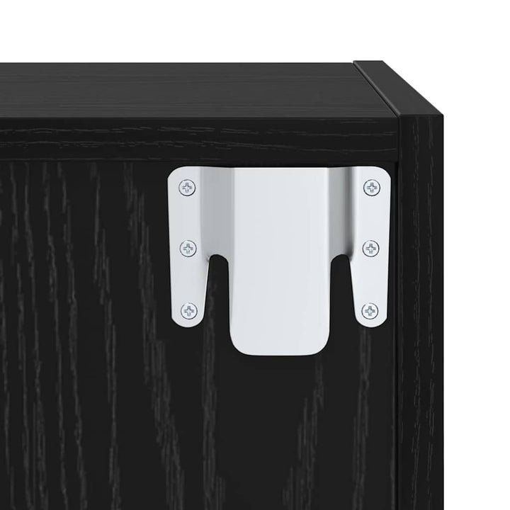 TV-møbelsæt Vægmonteret 4 pcs Sort eg Konstrueret træ