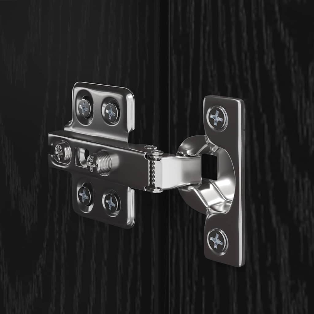 Væg TV Skab Vægmonteret 2 pcs Sort eg Konstrueret træ