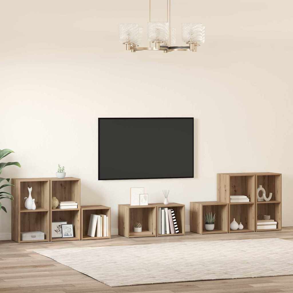 TV Skab Sæt 8 stk. Artisan Egetræ Konstrueret træ