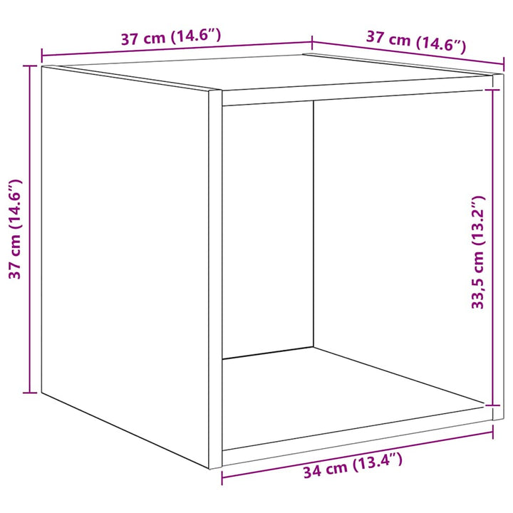 TV-møbelsæt Vægmonteret 4 pcs Sort eg Konstrueret træ