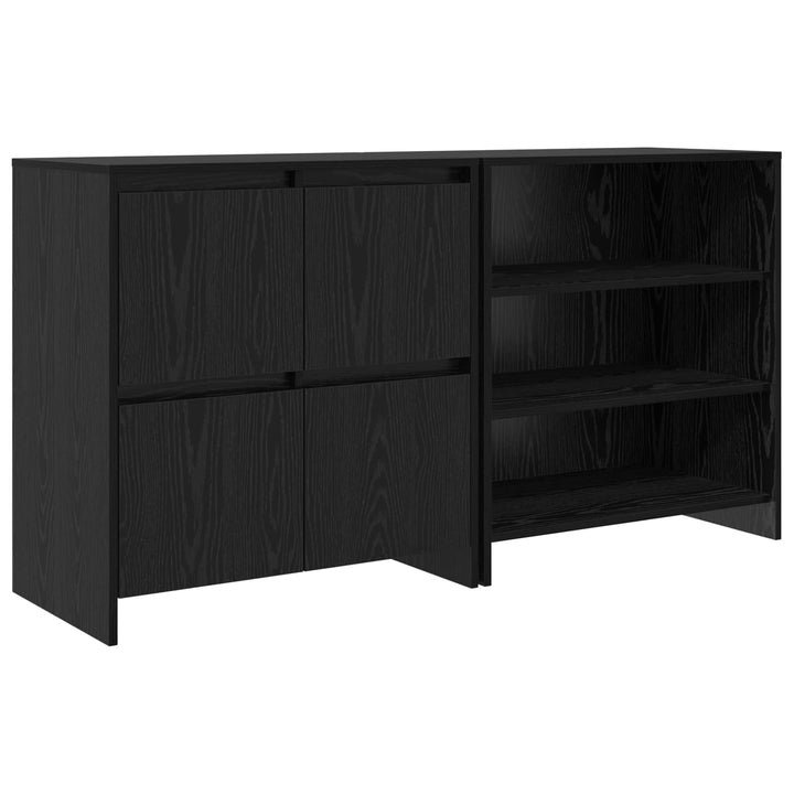 Sideboard 2 stk. Sort eg 70 x 41 x 75 cm Konstrueret træ