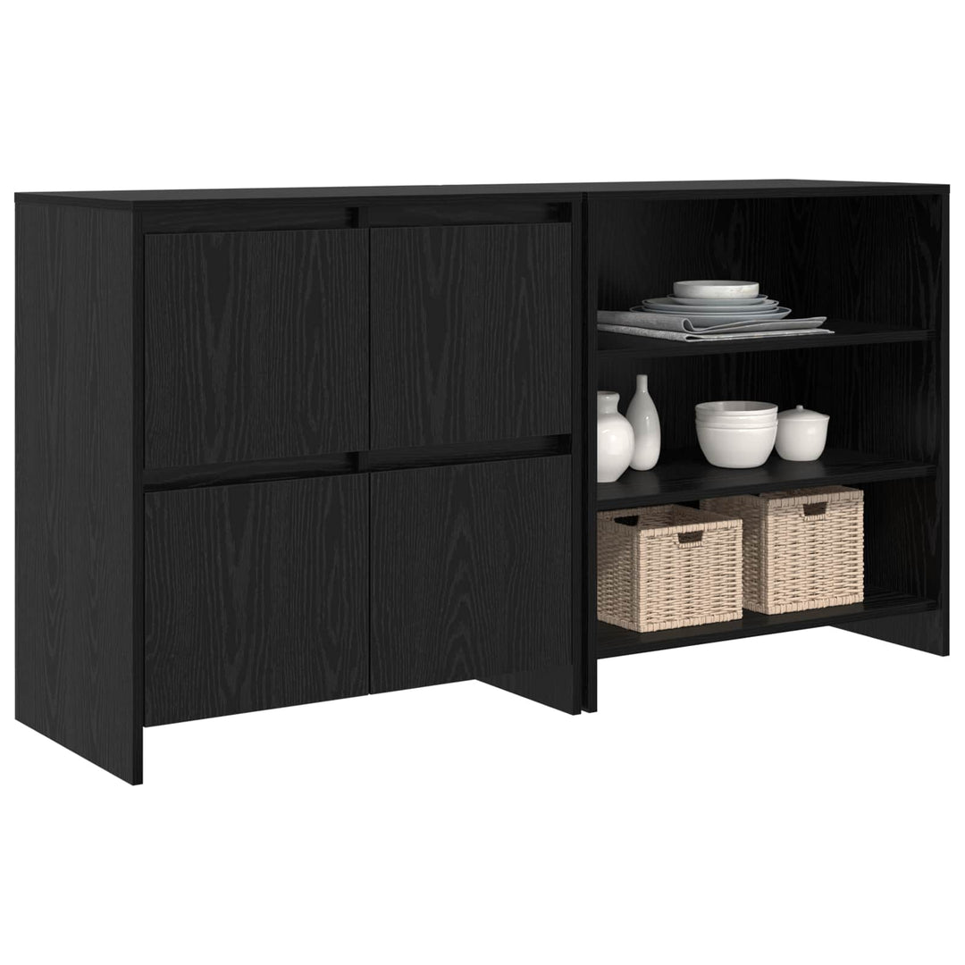 Sideboard 2 stk. Sort eg 70 x 41 x 75 cm Konstrueret træ