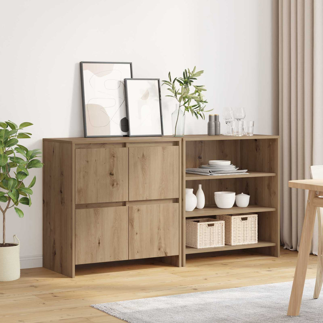 Sideboard 2 pcs Artisan Egetræ 70 x 41 x 75 cm Konstrueret træ