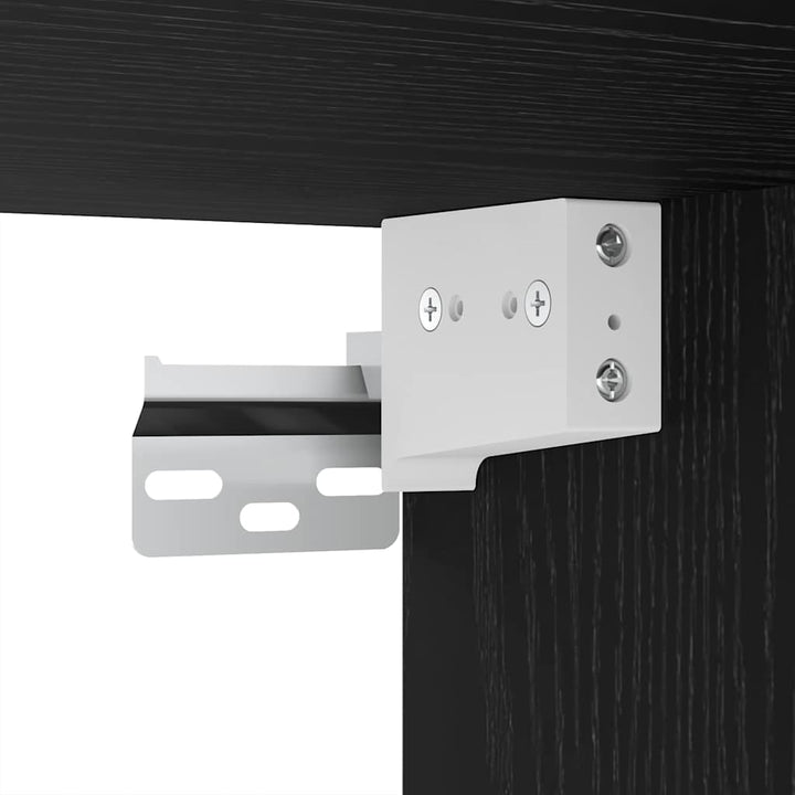 TV-møbelsæt Vægmonteret 8 pcs Sort eg Konstrueret træ