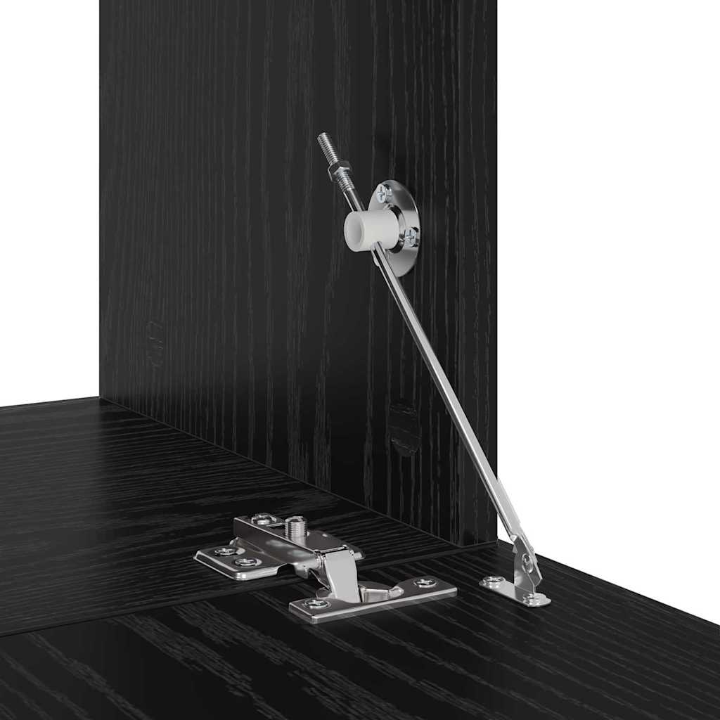 TV-møbelsæt Vægmonteret 8 pcs Sort eg Konstrueret træ