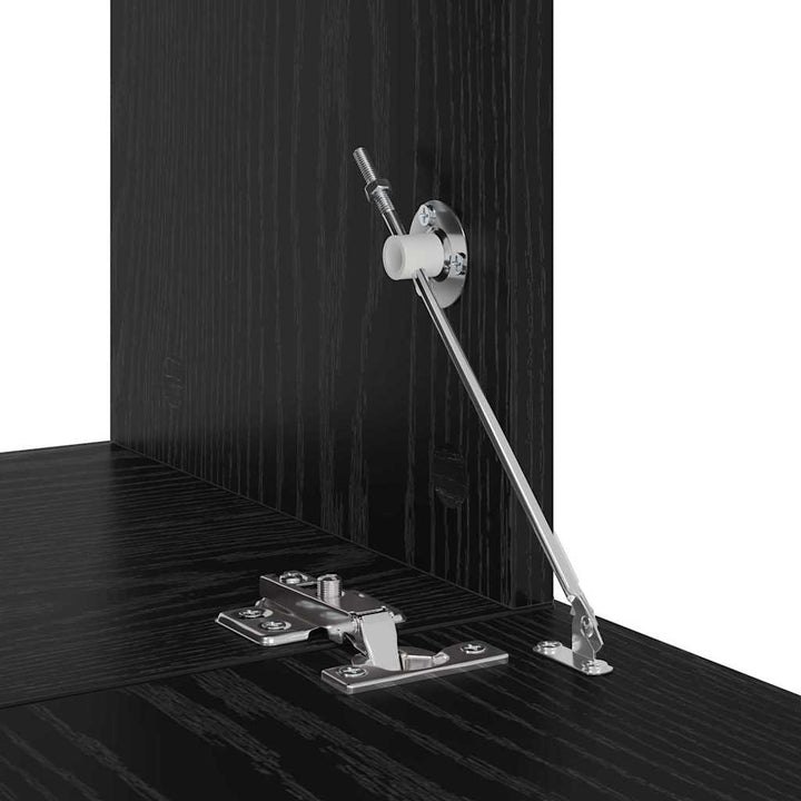 TV-møbelsæt Vægmonteret 8 pcs Sort eg Konstrueret træ