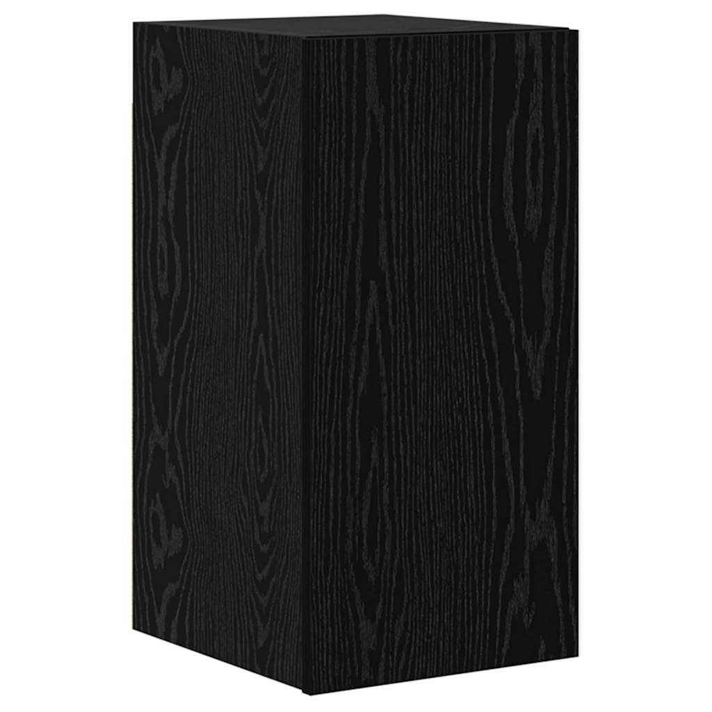 Væg TV Skab 3 pcs 100 x 30 x 30 cm Sort eg Konstrueret træ