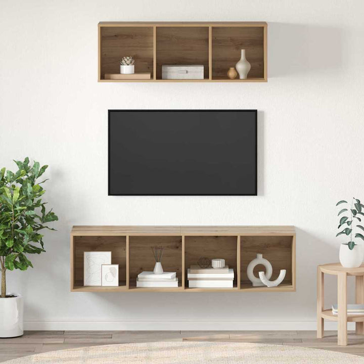 TV-møbelsæt 2 pcs Artisan Egetræ Konstrueret træ