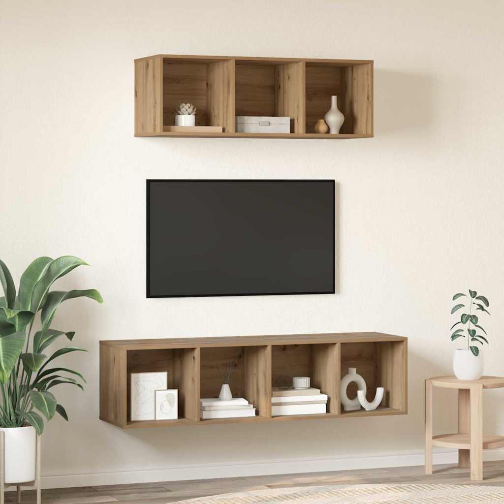 TV-møbelsæt 2 pcs Artisan Egetræ Konstrueret træ