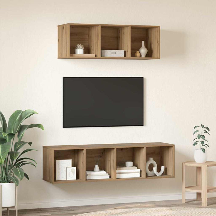 TV-møbelsæt 2 pcs Artisan Egetræ Konstrueret træ