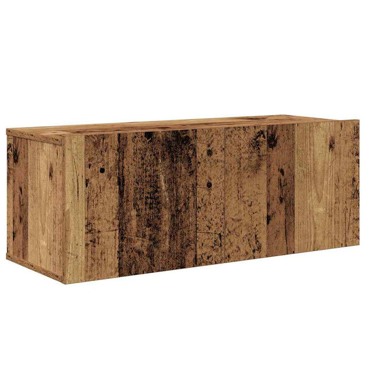 TV-møbelsæt Vægmonteret 5 pcs Gammelt træ Konstrueret træ