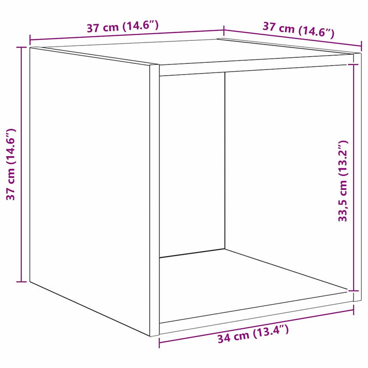 TV-møbelsæt Vægmonteret 3 pcs Artisan Egetræ Konstrueret træ