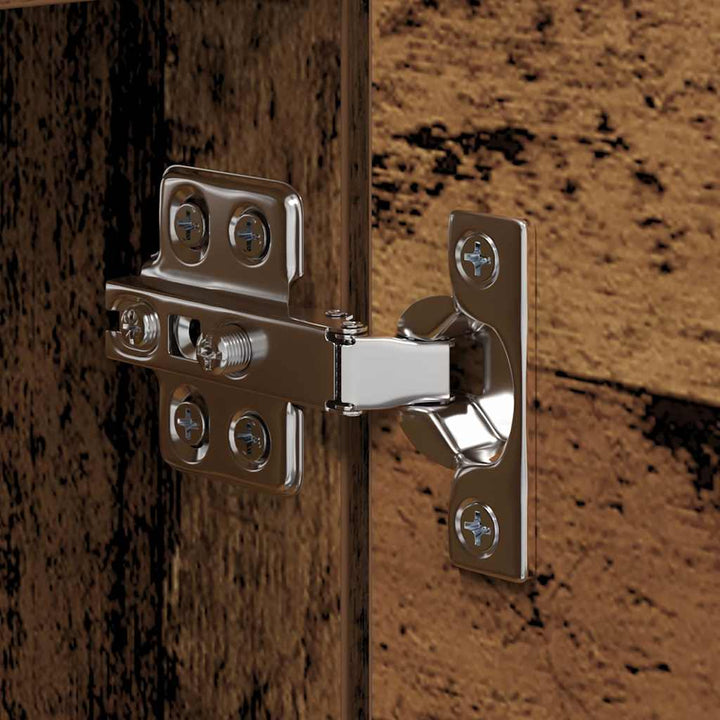 TV-møbelsæt Vægmonteret 4 pcs Gammelt træ Konstrueret træ