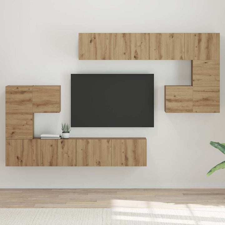 TV Enheder 4 pcs Artisan Egetræ Konstrueret træ