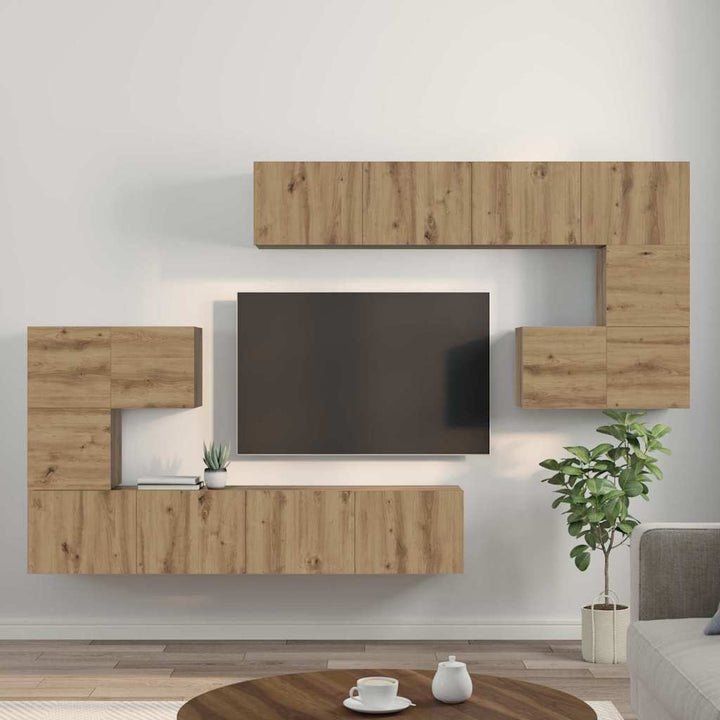TV Enheder 4 pcs Artisan Egetræ Konstrueret træ