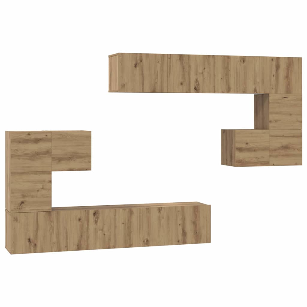 TV Enheder 4 pcs Artisan Egetræ Konstrueret træ