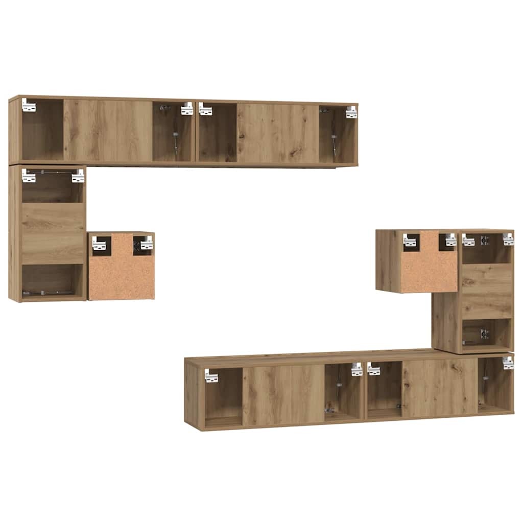 TV Enheder 4 pcs Artisan Egetræ Konstrueret træ