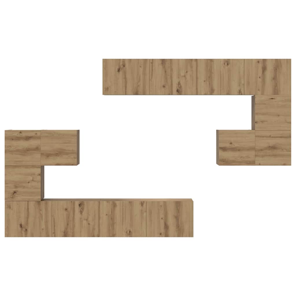 TV Enheder 4 pcs Artisan Egetræ Konstrueret træ