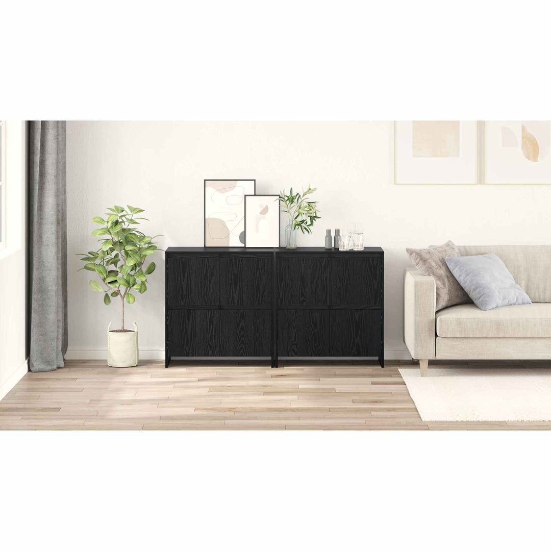 Sideboards 2 pcs Sort eg 70 x 41 x 75 cm Konstrueret træ