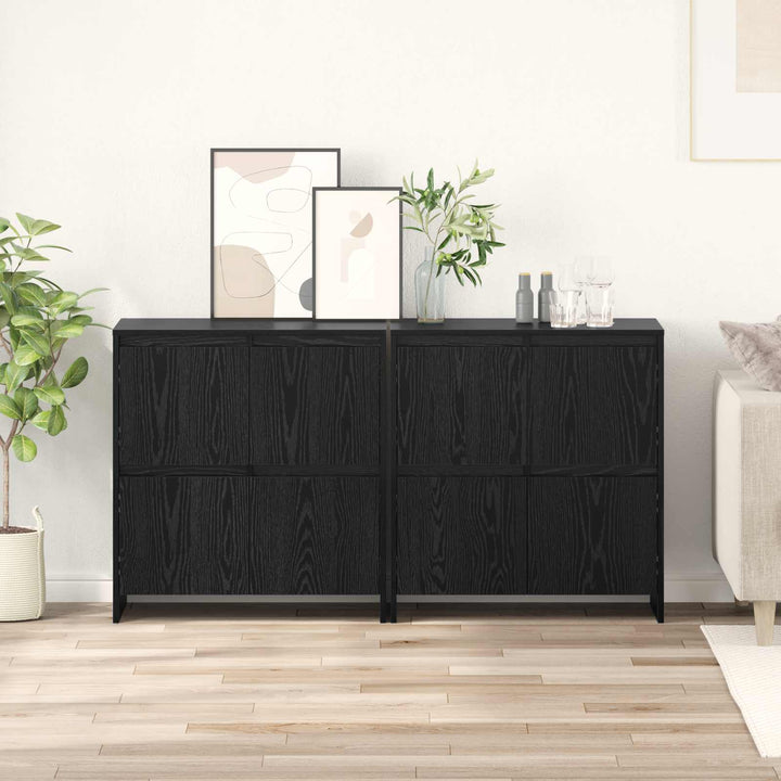 Sideboards 2 stk. Sort eg 70 x 41 x 75 cm Konstrueret træ