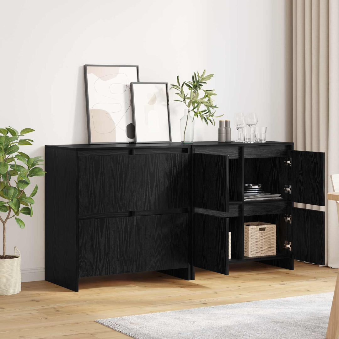 Sideboards 2 stk. Sort eg 70 x 41 x 75 cm Konstrueret træ