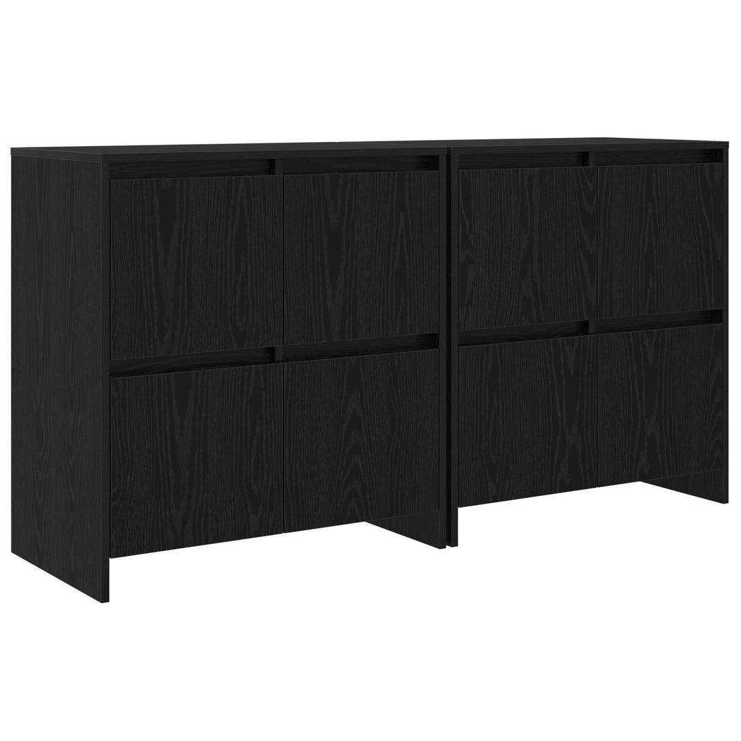 Sideboards 2 stk. Sort eg 70 x 41 x 75 cm Konstrueret træ