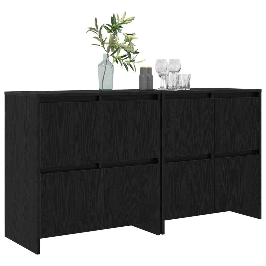 Sideboards 2 stk. Sort eg 70 x 41 x 75 cm Konstrueret træ