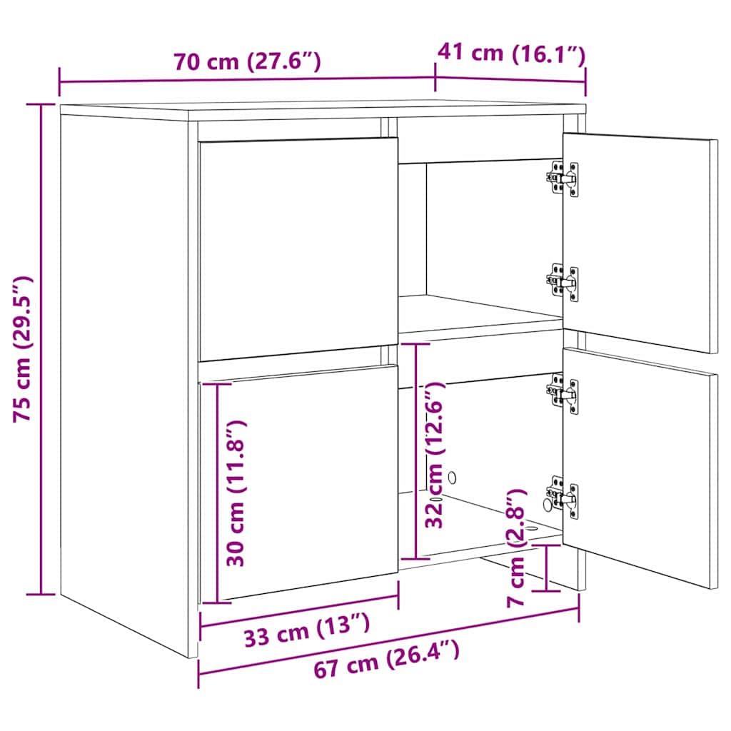 Sideboards 2 pcs artisan eg 70 x 41 x 75 cm Konstrueret træ