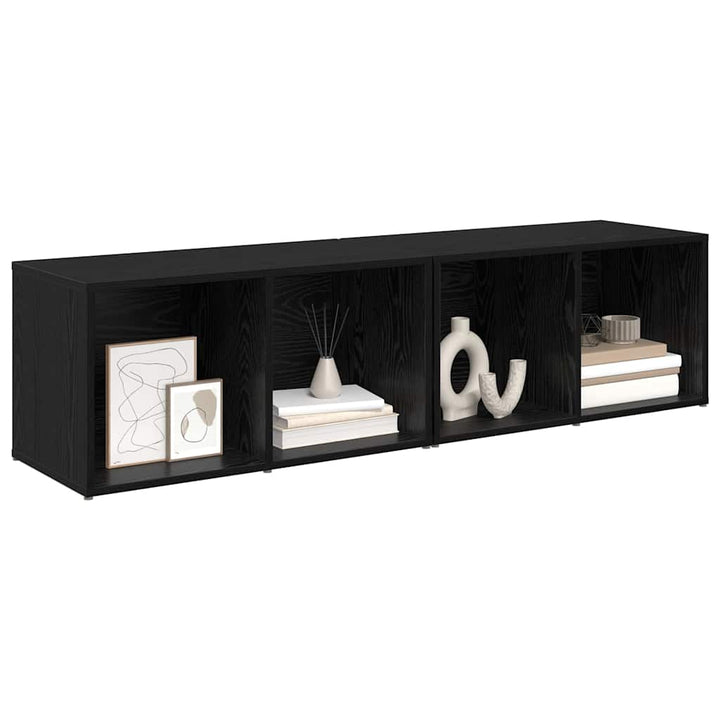 TV-møbelsæt 2 pcs Sort eg 37 x 35 x 72 cm Konstrueret træ