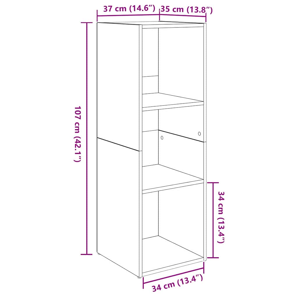 TV-møbelsæt Vægmonteret 4 pcs Artisan Egetræ 37 x 35 x 107,5 cm
