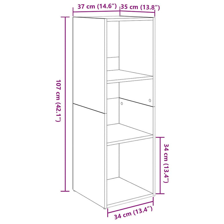 TV-møbelsæt Vægmonteret 4 pcs Artisan Egetræ 37 x 35 x 107,5 cm
