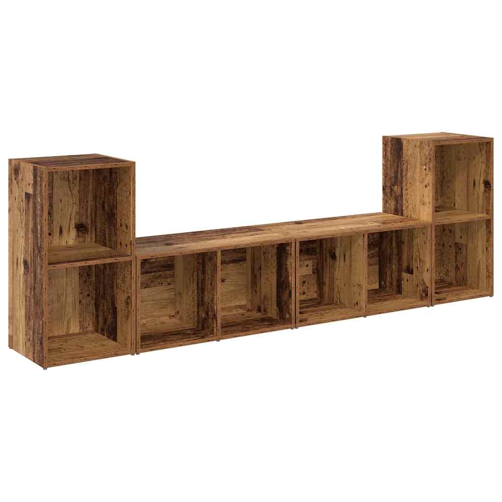 TV-møbelsæt 4 pcs Gammelt træ 37 x 37 x 72 cm Konstrueret træ