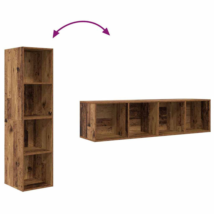 TV-møbelsæt 2 pcs Brun 37 x 37 x 142,5 cm Konstrueret træ
