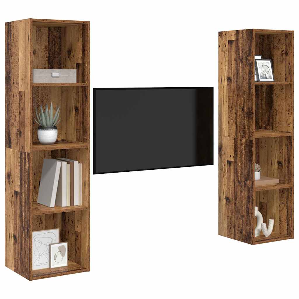 TV-møbelsæt 2 pcs Brun 37 x 37 x 142,5 cm Konstrueret træ